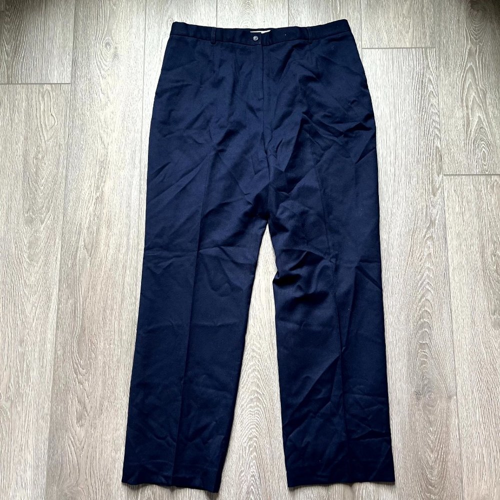 Pendleton 100% Virgin Pure Wool Pleated Dress Pants Trousers Blue USA 16
